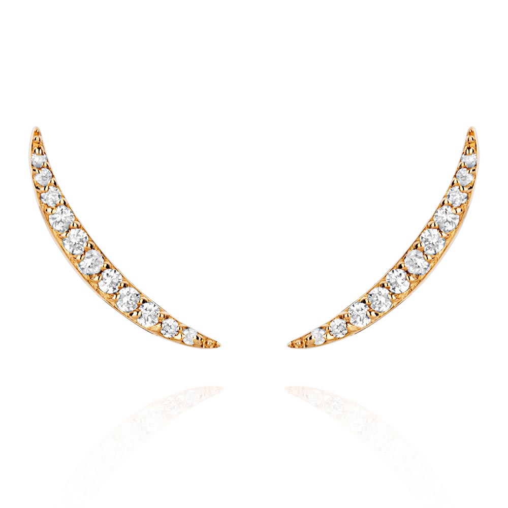 Brinco ouro amarelo 18k e diamantes de 1 ponto