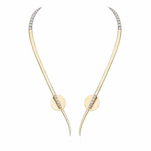 Earcuff em ouro amarelo 18k e diamantes de 1 ponto