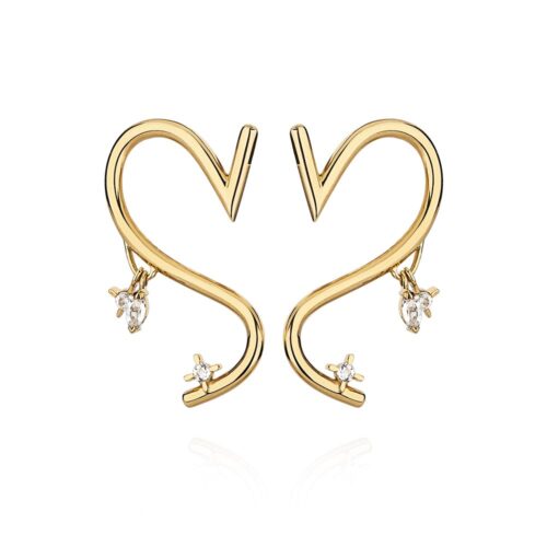 Brinco em ouro 18k e topazio branco