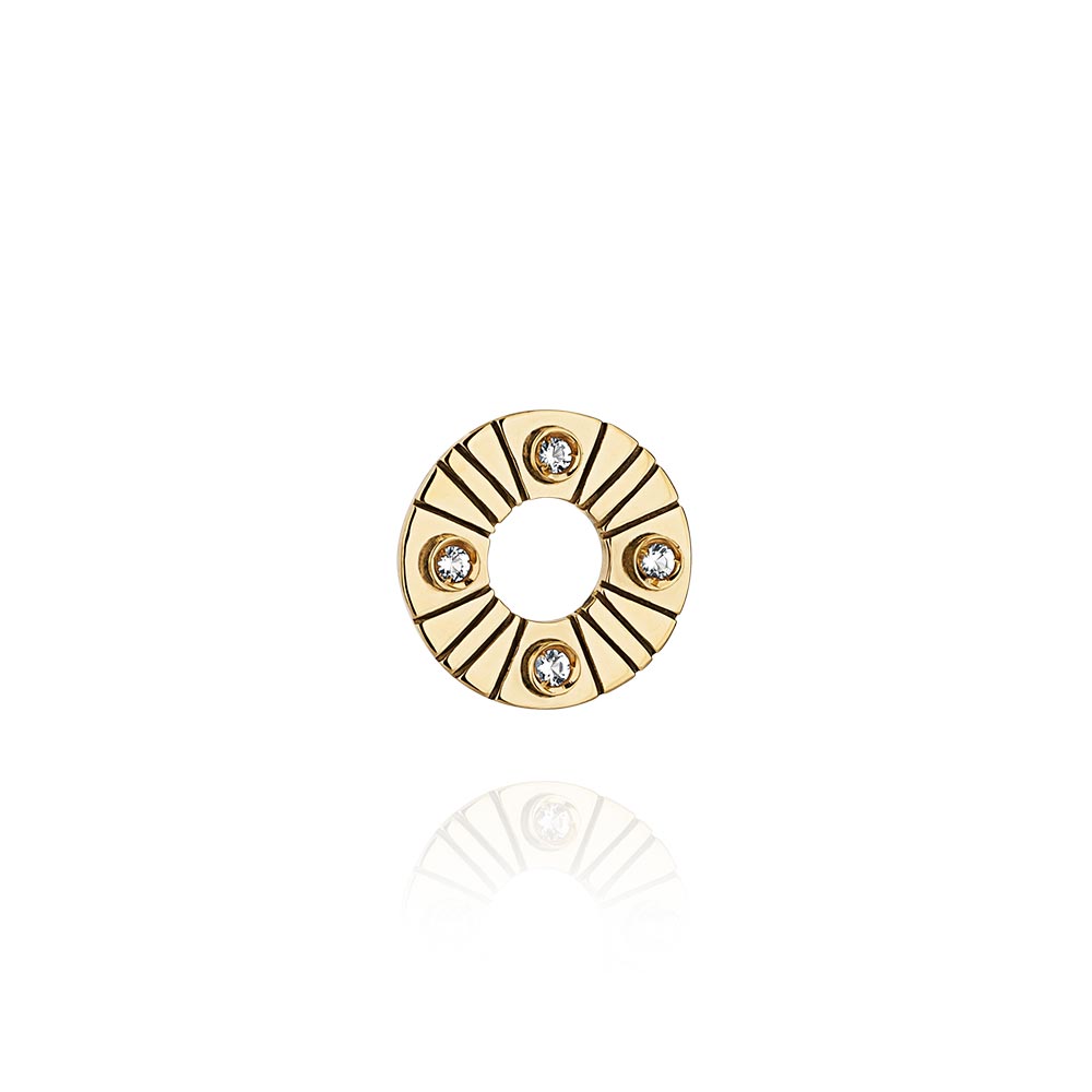 Pingente ouro 18k e topazio branco de 1