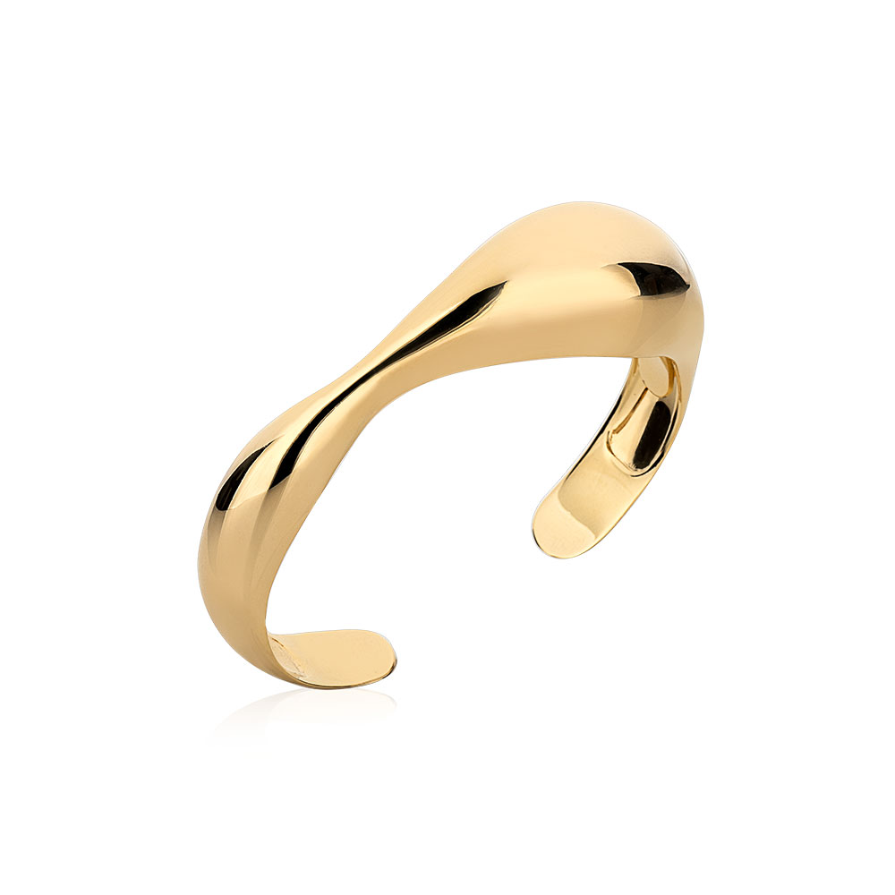 Pulseira Em Prata 925 Polida Com Banho De Ouro 18k