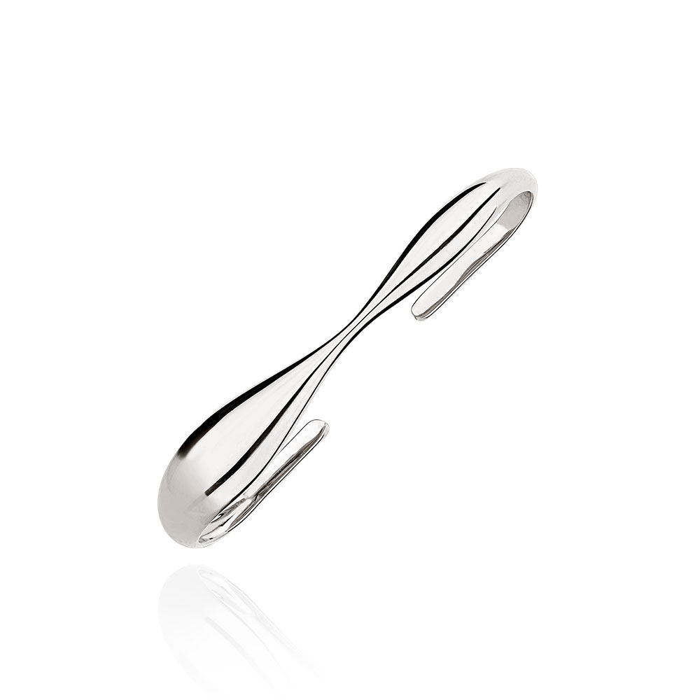 Earcuff Em Prata 925 Polida Com Banho De Rodio